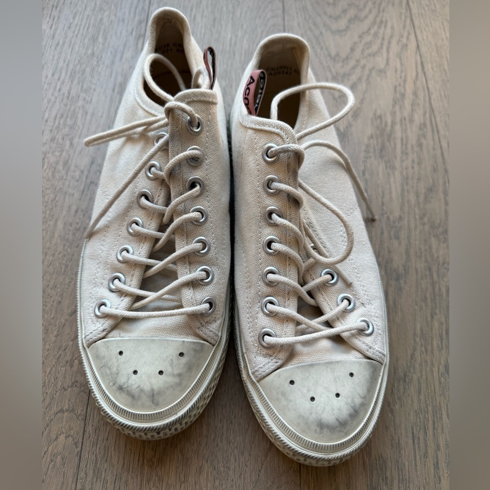Acne Studios Off-White Canvas Sneakers